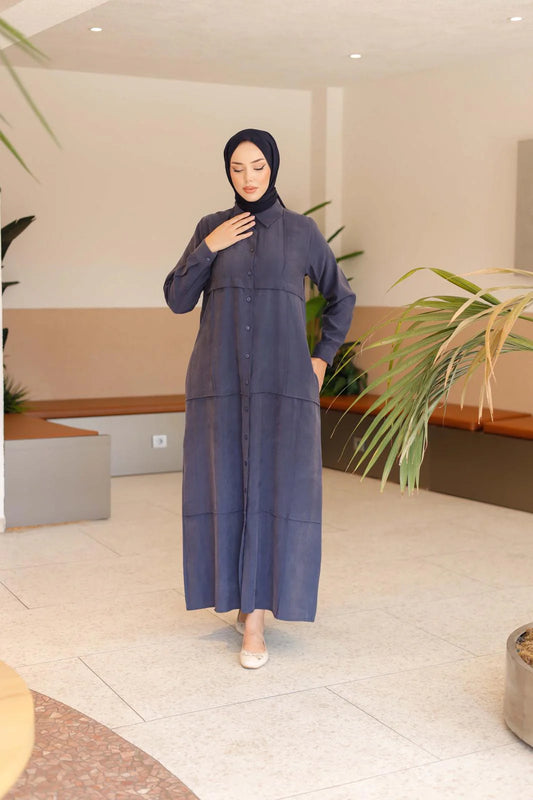 Tensel Nervürlü Gömlek Ferace