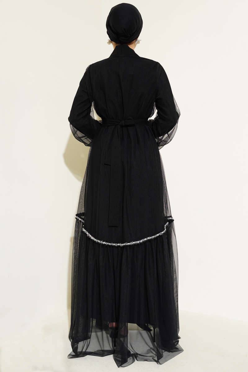 Emma İçlikli Siyah Abaya