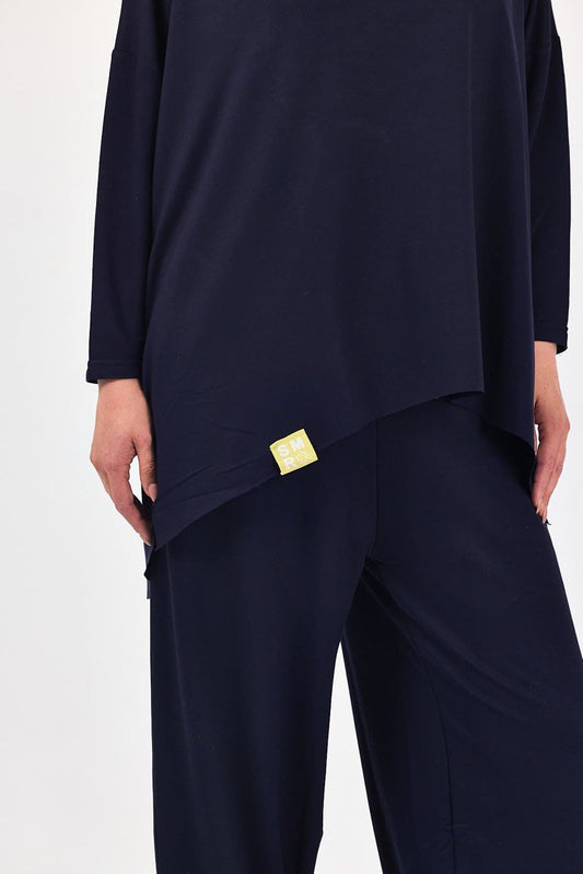 Lacivert Retro Şalvar Takım