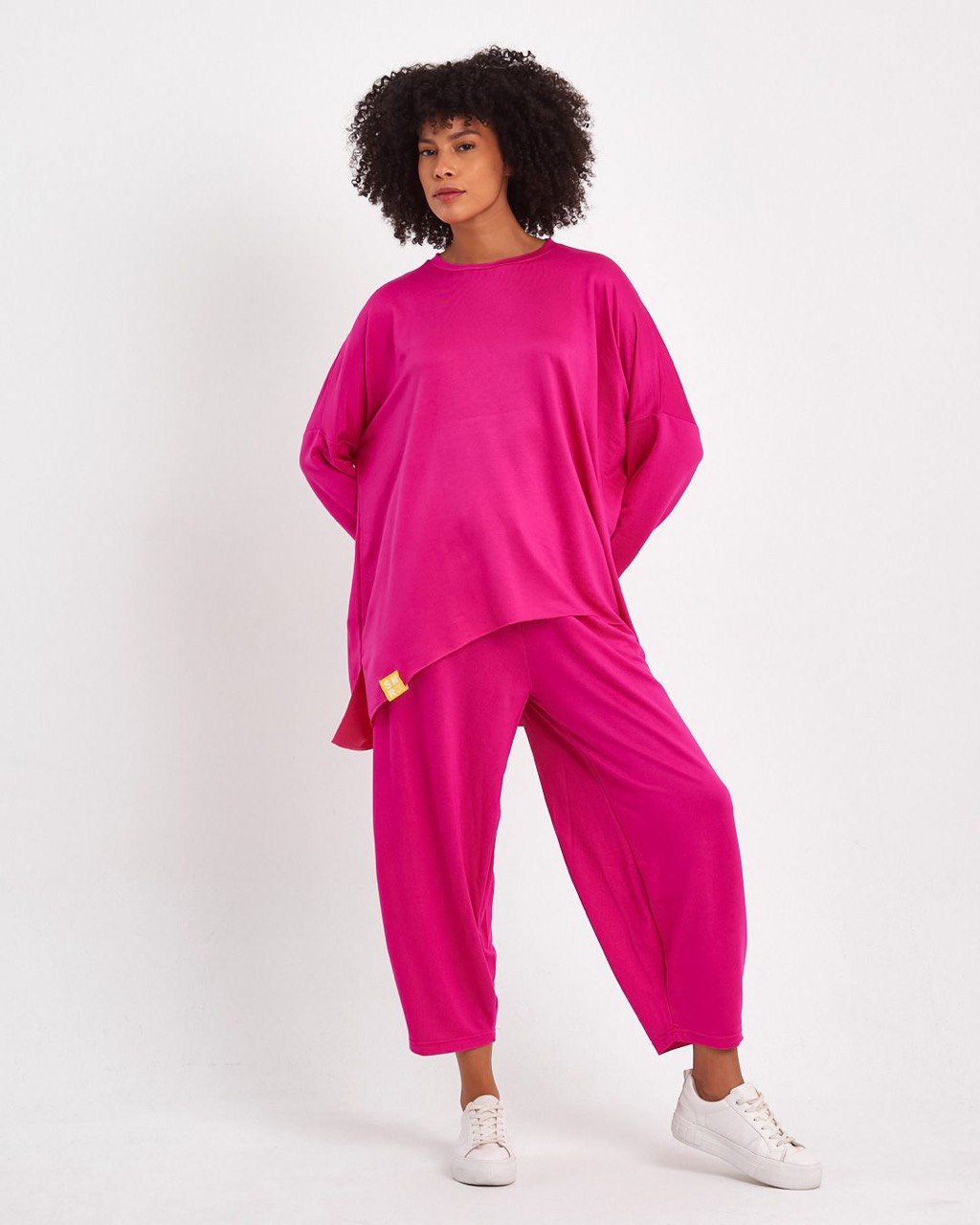 Pembe Retro Şalvar Takım