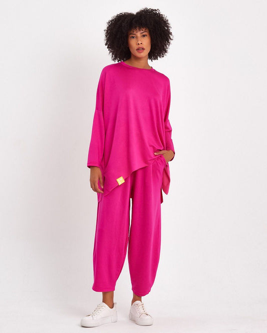 Pembe Retro Şalvar Takım