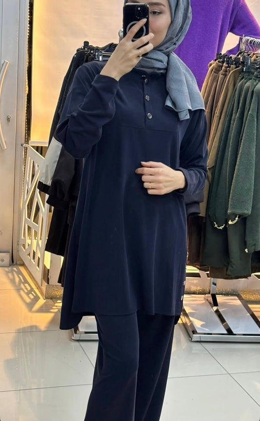 Lacivert Oysho Modal Kumaş Takım