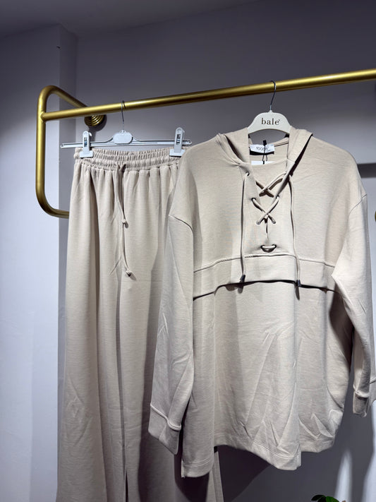 Bağcık Detaylı Sweatshirt Pantolon Takım