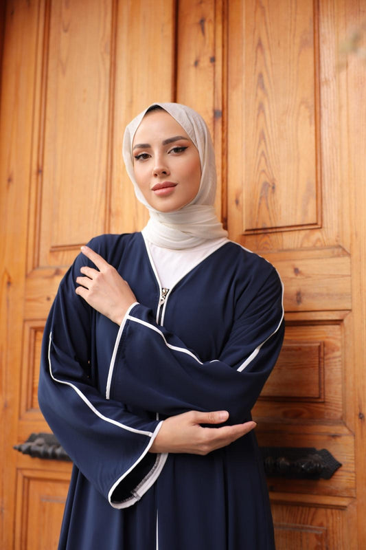 Medine İpeği Biye Detaylı Oversize Ferace