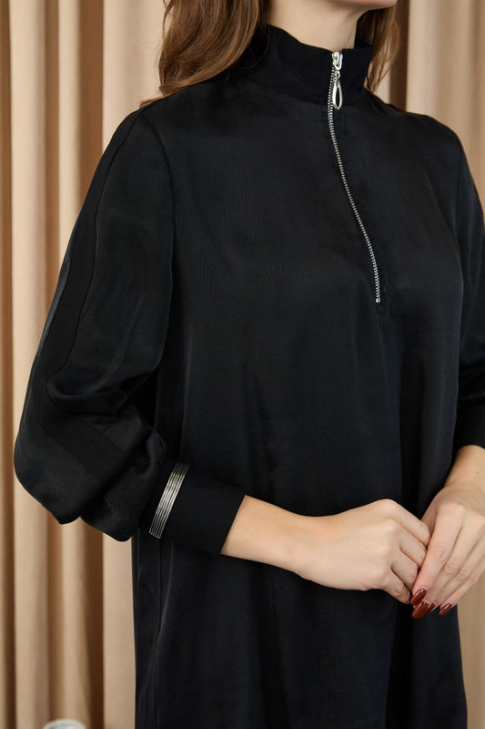 Premium İpeksi Dokulu Takım - Siyah