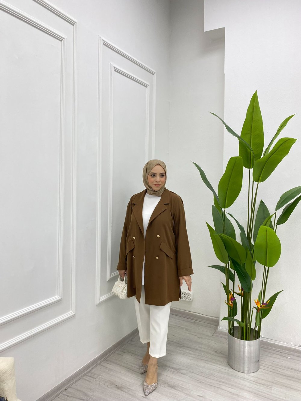 Kahverengi Linda Blazer Ceket