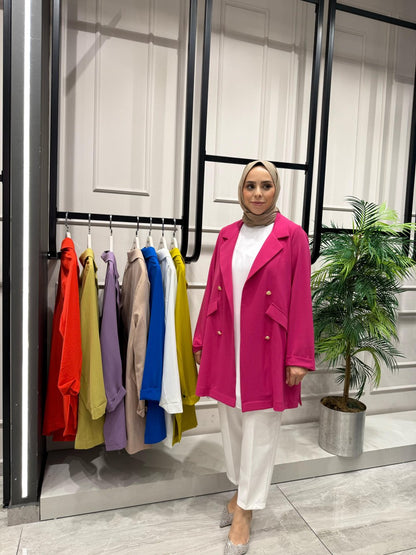 Pembe Linda Blazer Ceket