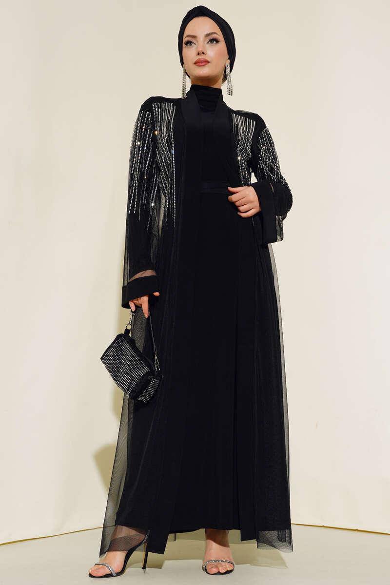 Olivia İçlikli Siyah Abaya