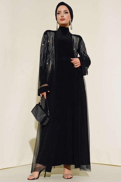 Olivia İçlikli Siyah Abaya
