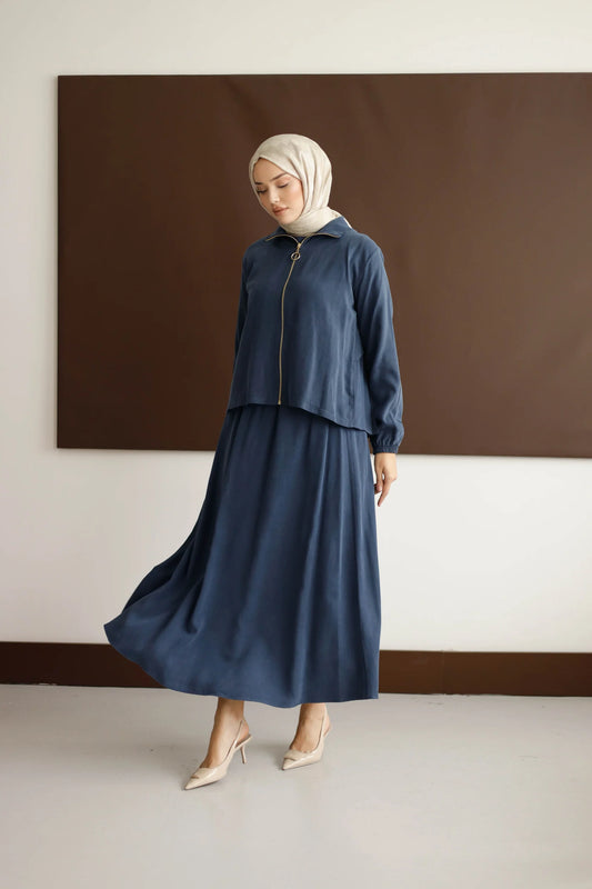 Organik Kumaş Etekli Takım - Lacivert