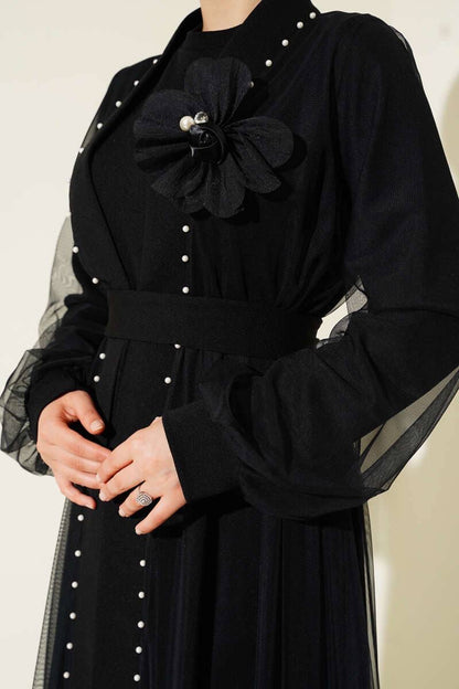 Emma İçlikli Siyah Abaya