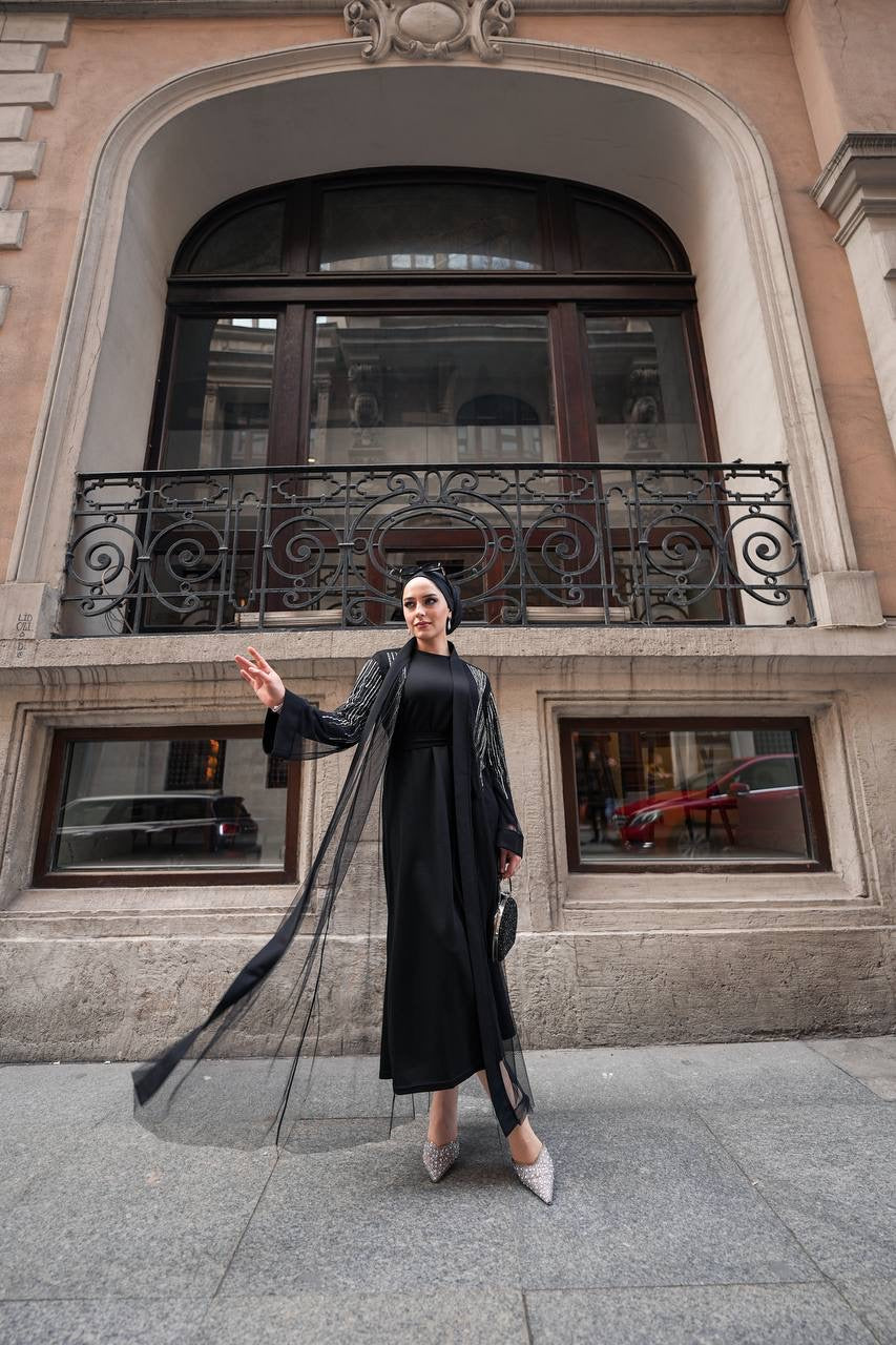 Olivia İçlikli Siyah Abaya