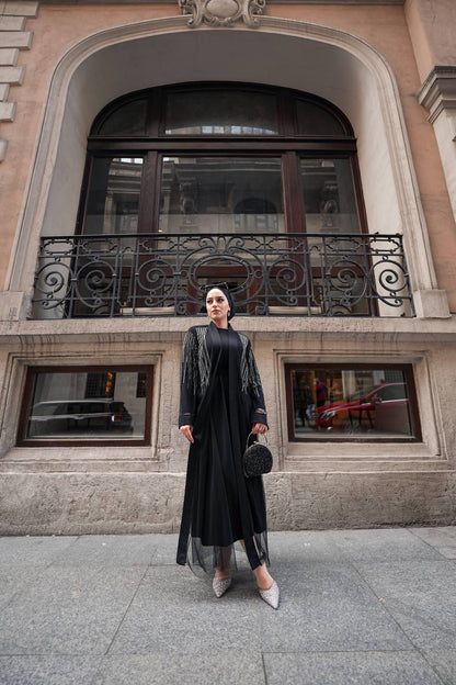 Olivia İçlikli Siyah Abaya