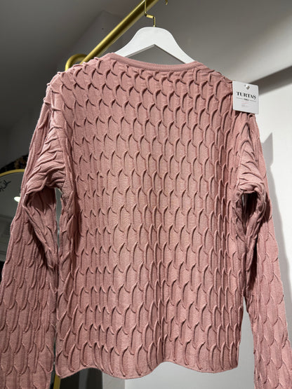 Pembe Dokulu Triko Hırka
