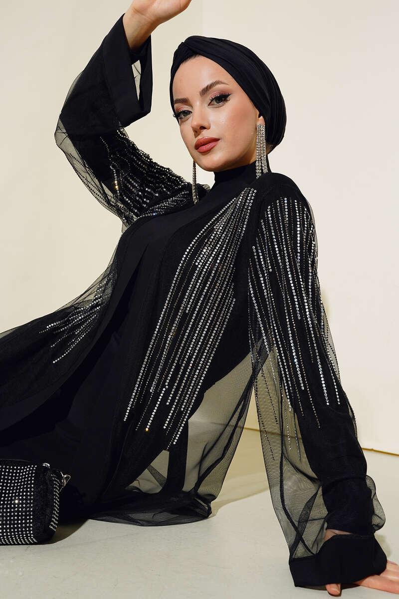 Olivia İçlikli Siyah Abaya