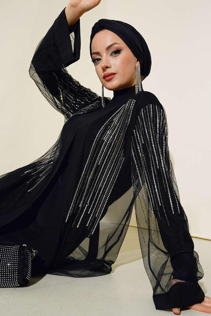 Olivia İçlikli Siyah Abaya