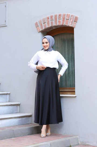 Siyah Premium Saten Etek