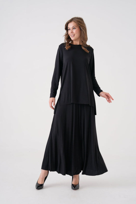 Siyah Sandy Kumaş Etekli Takım