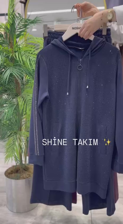 Siyah Modal Kumaş Shine Takım